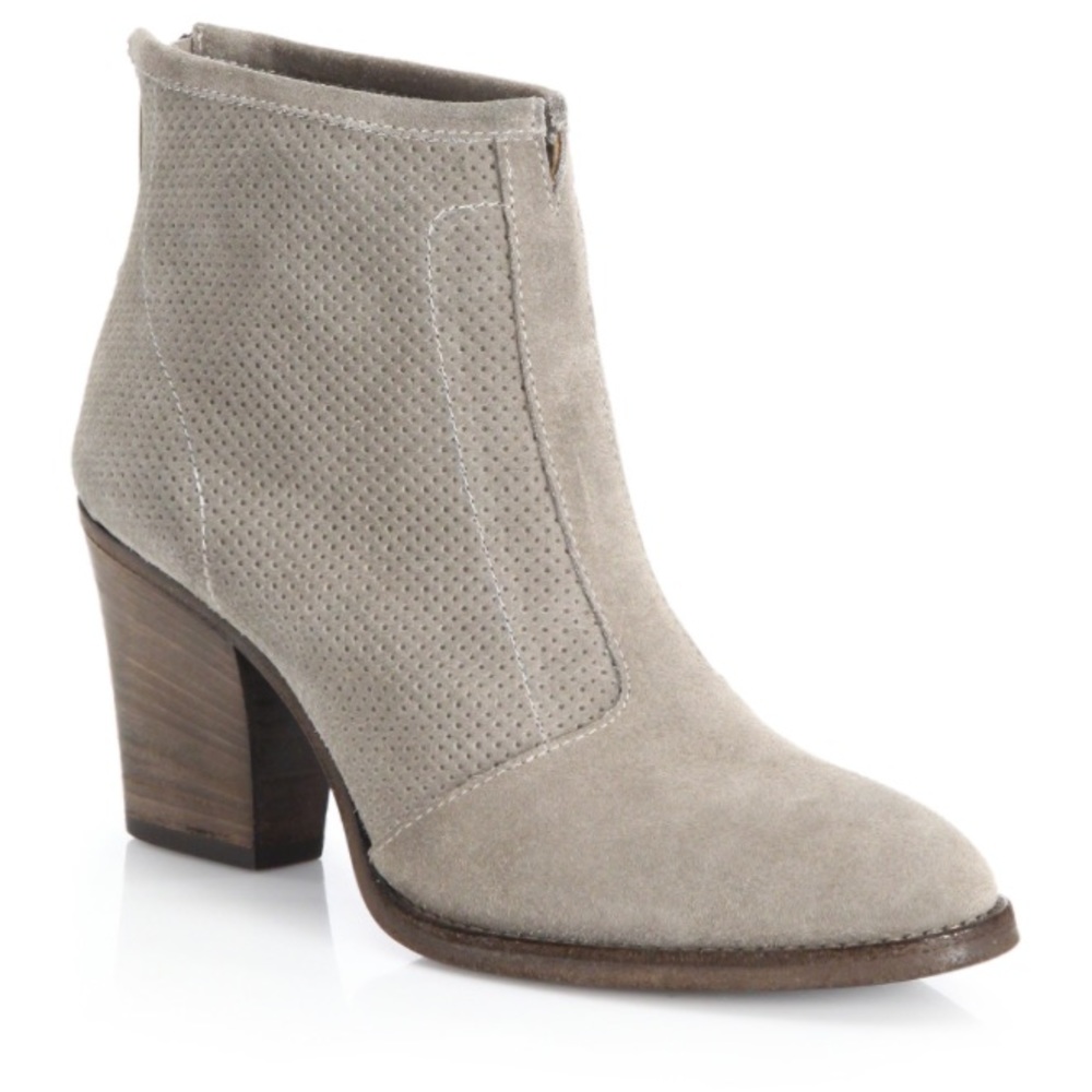 Aquatalia 'Fia' Perforated Gray Ankle Boots